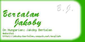 bertalan jakoby business card